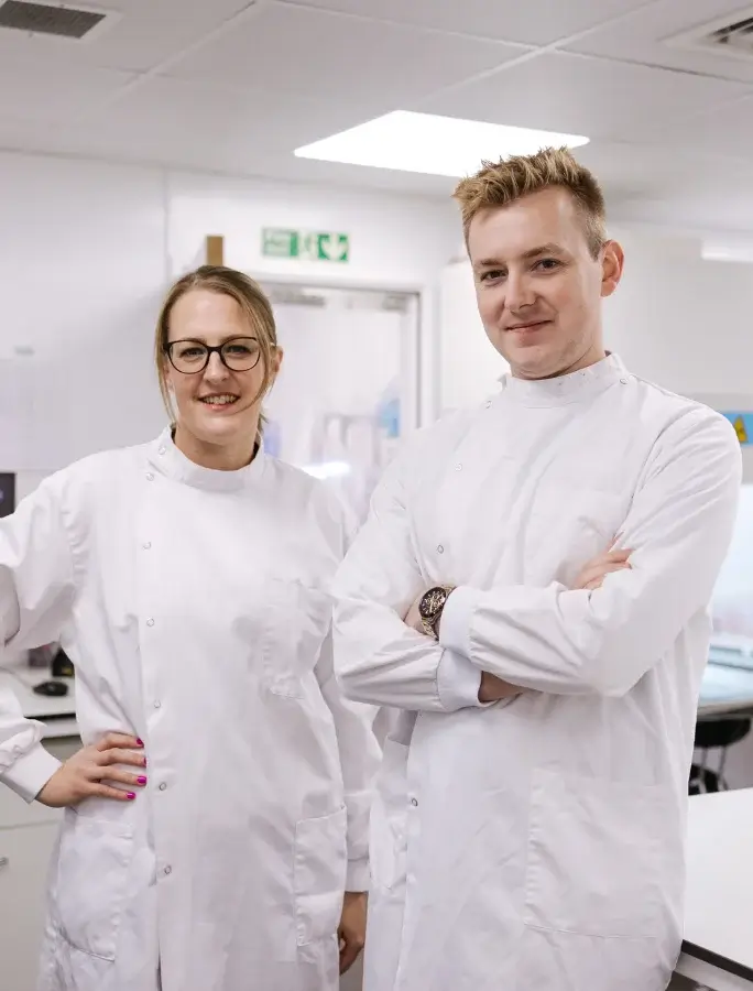 Michelle Wakefield, our Laboratory & Compliance Director, and Joseph Bently, our Laboratory Manager An image of our Laboratory & Compliance Director, Michelle Wakefield, and our Laboratory Manager Joseph Bently